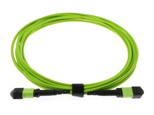 20m Lime Green OM5 MPO/MTP Fiber Optic Cable with Zirconia Ceramic Connector