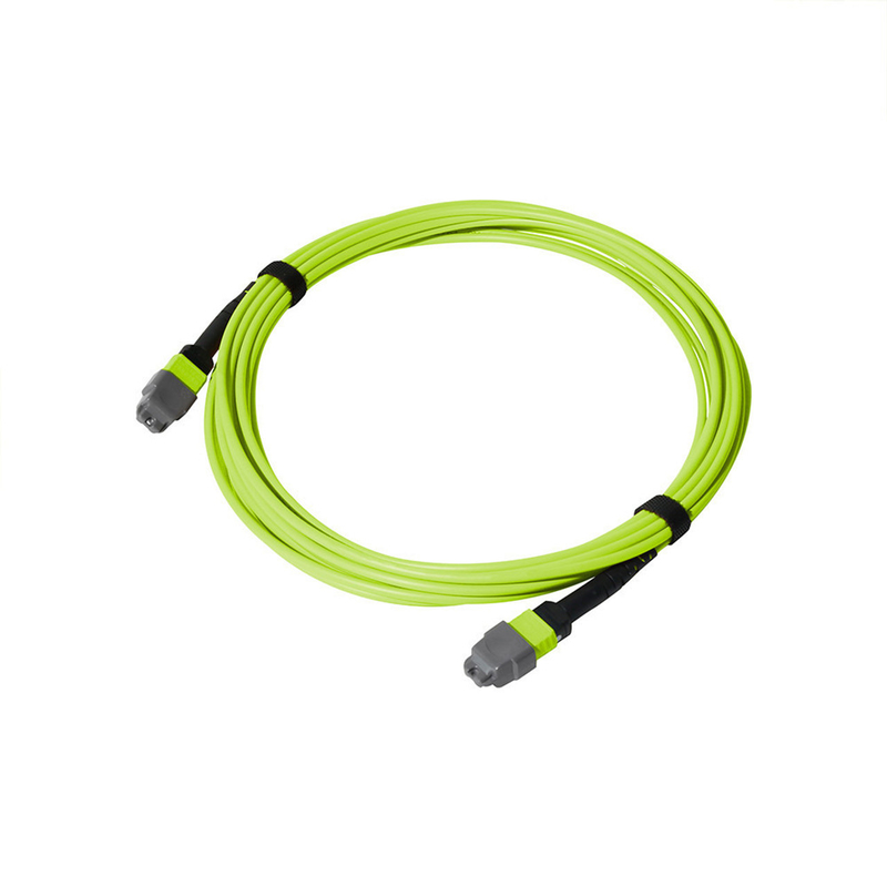 24-Fiber Multi Mode MPO MTP Fiber Optic Cable In Lime Green LSZH Jacket