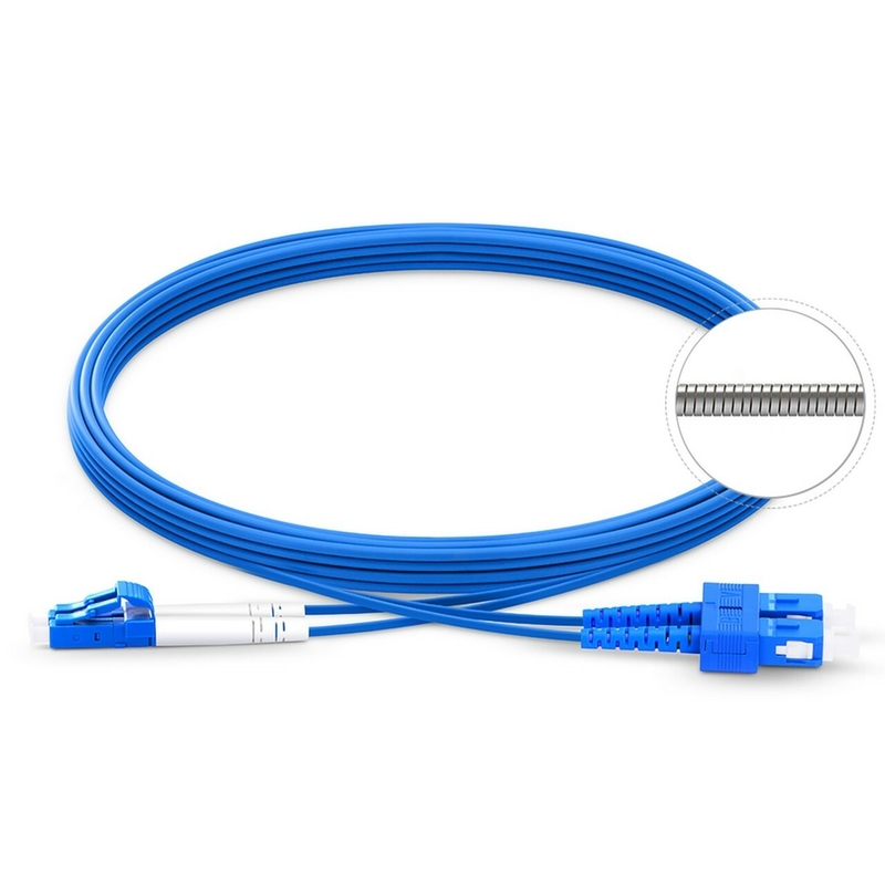 Blue Fiber Optic Patchcord Simplex Duplex 3.0mm Diameter Low Insertion Loss Fiber Cables