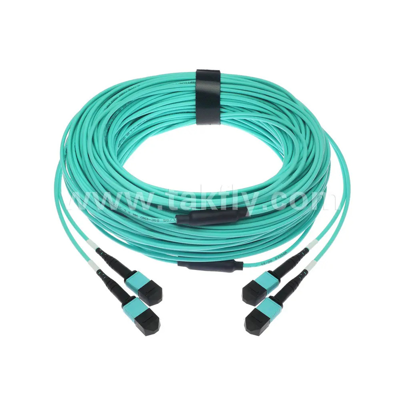 24 Cores MTP Trunk Cable Fiber Optic Jumper for Data Center FTTX PVC Customizable