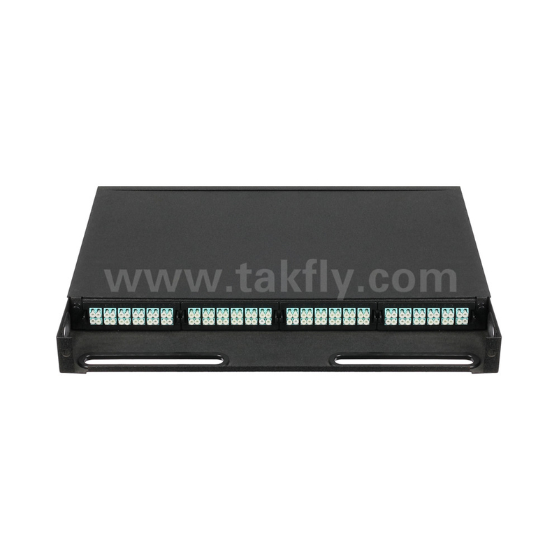 Black Fiber Optic MPO Cassette MTP Patch Panel Management for Data Center FTTX