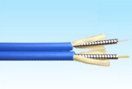 Duplex Armored Optical Cable with Diameter 4.0*7.0 mm and Bending Radius 20D/15D