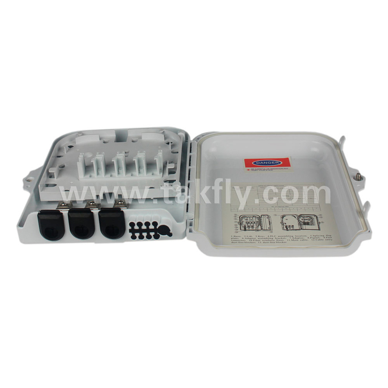ABS 8 Core Termination Box For Fiber Optic Cable with Anti-Theft Locking Mechanism