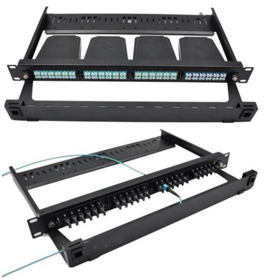 1U MPO MTP Fiber Optic Patch Panel 24 Port For Data Center