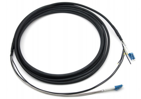 Outdoor Protected Branch Patchcord LC-LC GYFJH 7.0mm LSZH Black 2Core Connector Type -20C～ 70C Operating Temperature
