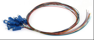 Singlemode Fiber Optic Pigtail SC/UPC Connector 12 Color Options 0.9mm G652D G657A 4.5mm OD