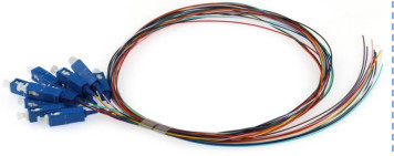 SC UPC 0.9mm 12 Color Fiber Optic Pigtail Simplex SM G652D 2M