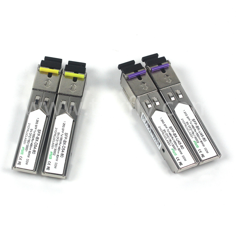 1.25G SFP BIDI OPTICAL TRANSCEIVER MODULE Tx1490/Rx1550nm 80KM SMF DDM LC CISCO JUNIPER HUAWEI COMPATIBLE
