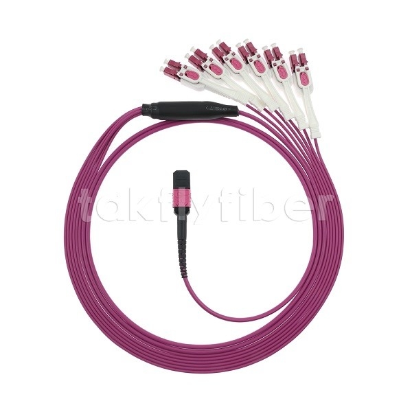12F MPO/MTP-LC APC DX Uniboot OM4 Fiber Optic Patch Cord for Data Centers -40°C to 85°C