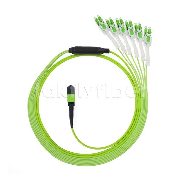MPO / MTP Male or Female OM5 Fiber Optic Patch Cord 12F LC APC DX Uniboot