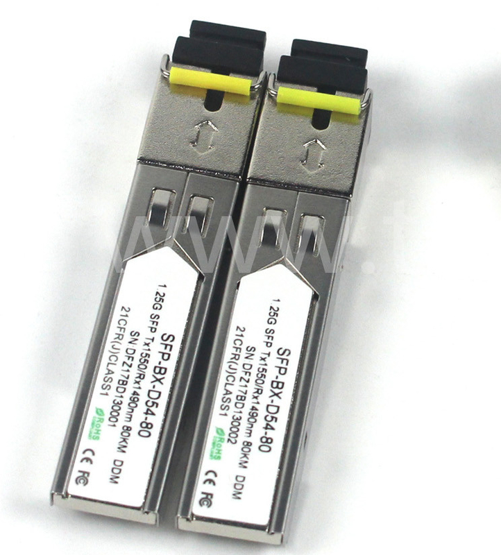 BIDI 1.25 G SFP Transceiver Tx1550/Rx1490nm 80KM SMF DDM LC CISCO JUNIPER HUAWEI COMPATIBLE