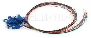 Telecom Grade 0.9mm 12 Color Fiber Optic Pigtail with SC/UPC Connector in Orange