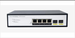 DF-2F-4GP 2-Port 10/100/1000Mbps 4+2 Uplink Fiber Ports Gigabit Poe Network Switch