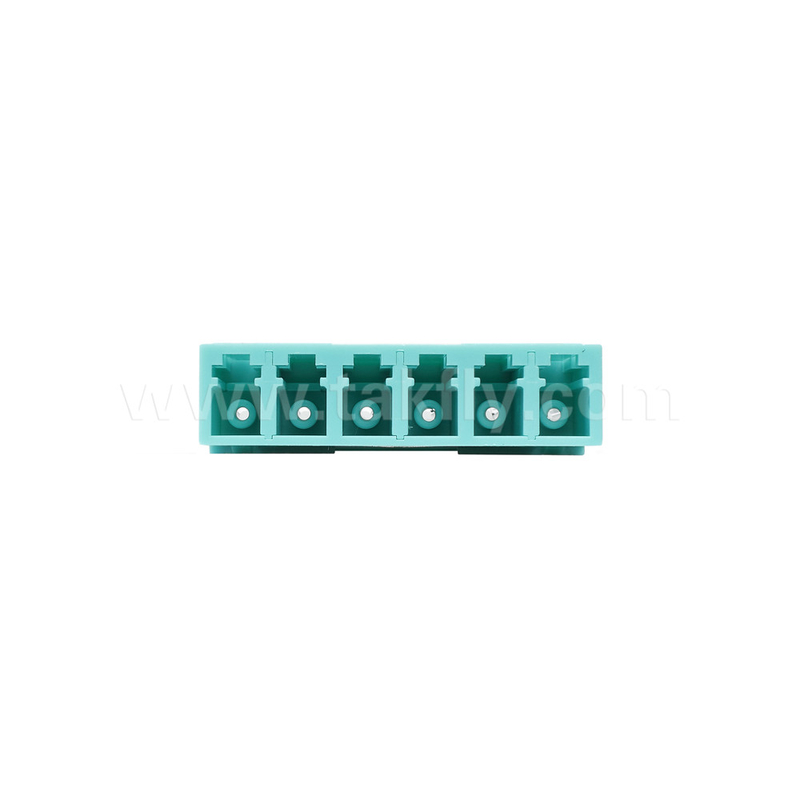 LC/PC 6 Ways Adapter MM OM3 Aqua OM4 Violet Blue Without Flange Temperature Stability -40C～85C Additional Loss≤0.2dB