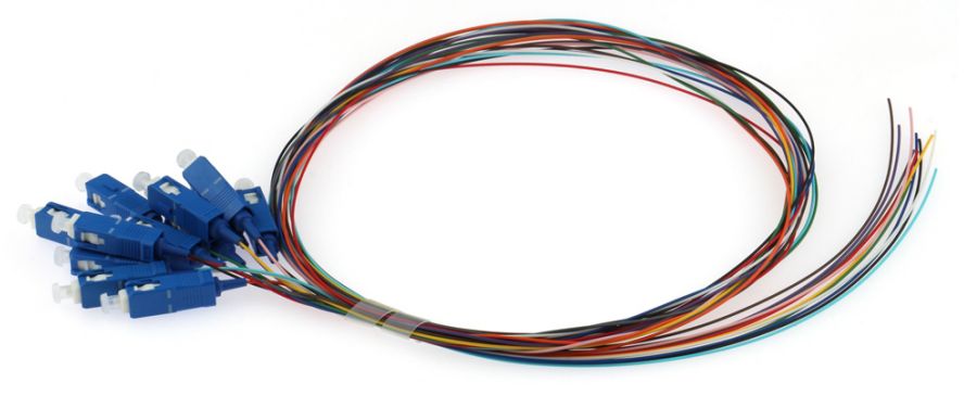 SC/UPC 0.9mm 12 Color Fiber Optic Pigtail LSZH/PVC 2M
