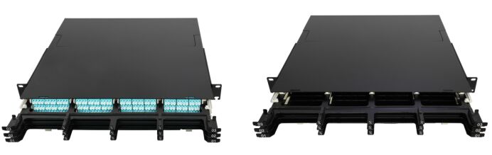 FTTH 1U 2U 4U High-Density MPO/MTP Cassette FO Patch Panel 144-576 cores | Fiber Network Solution