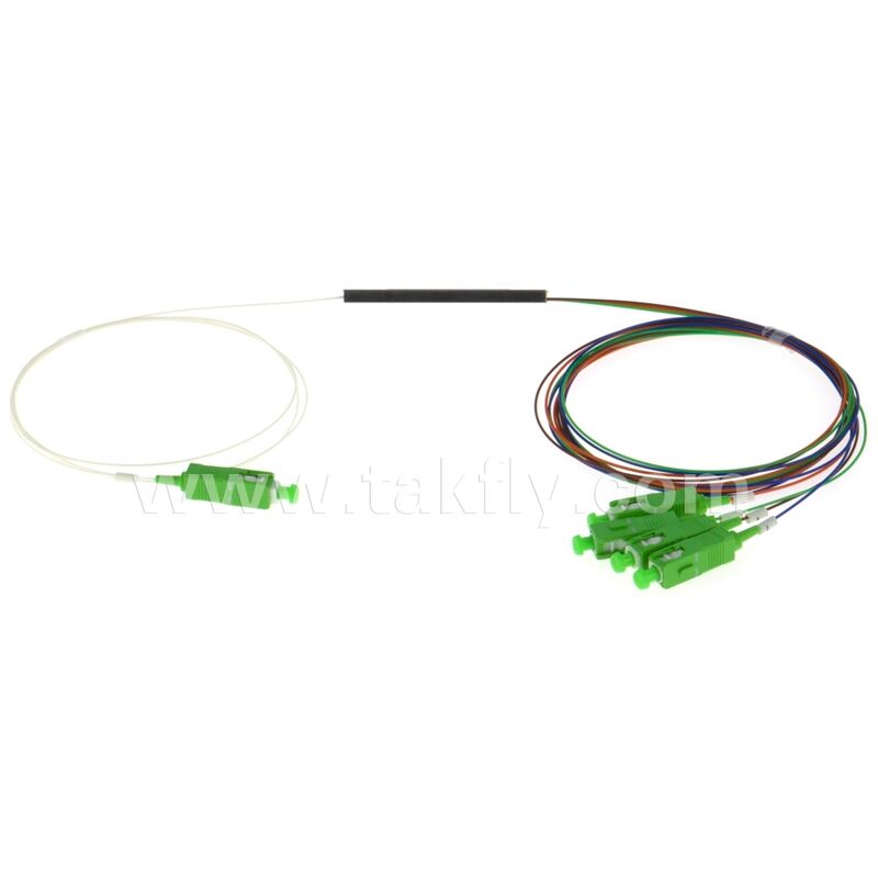 PLC Splitter 0.9mm colored outlets Mini Steel Tube SC APC/UPC Fiber Optic for Data Center Telecom FTTX
