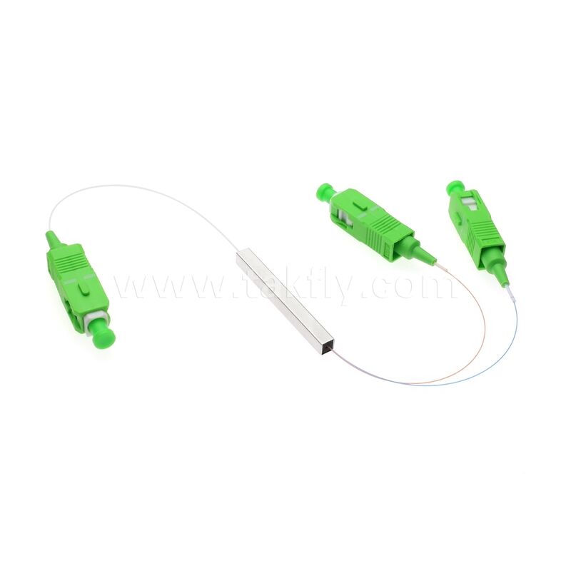 Square Steel Tube PLC 1x2 Single Mode Fiber Optic Splitter