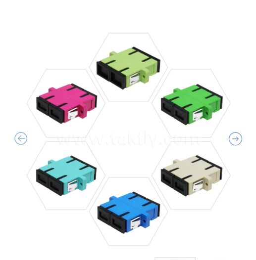 SC Duplex Fiber Optic Adapter ,Low Insertion Loss for Cable-to-Cable & Cable-to-Equipment Connection