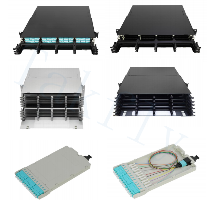 1U / 2U / 4U High Density MPO Cassette Patch Panel – Rack-Mount, Easy-Plug MPO to LC Cassette Modules, Pre-Loaded LC Adapters for Data Center & SAN/LAN Applications