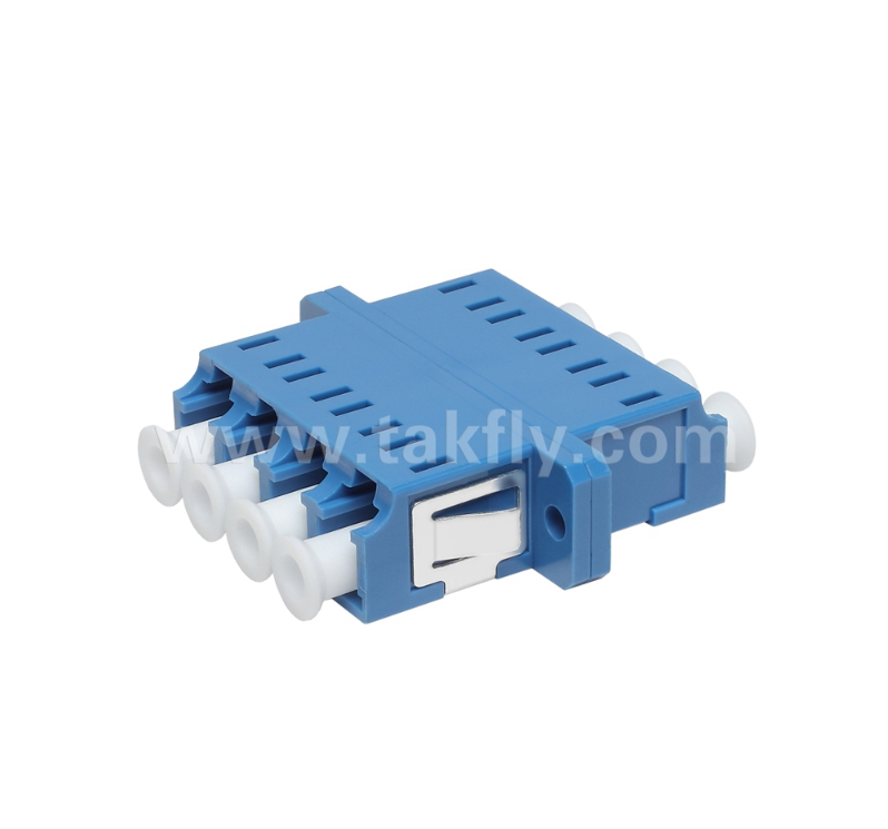 LC Quad Fiber Adapter – 4× LC Duplex, Space-Saving Design, for Cable-to-Cable & Cable-to-Equipment Connection