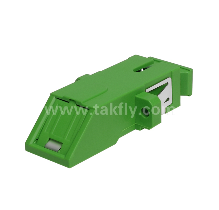 SC Diagonal Type Simplex Adapter with Built‑in Inner Shutter – Dustproof & Laser Eye Protection, Low Insertion Loss, for Data Center & FTTx Fiber Connections