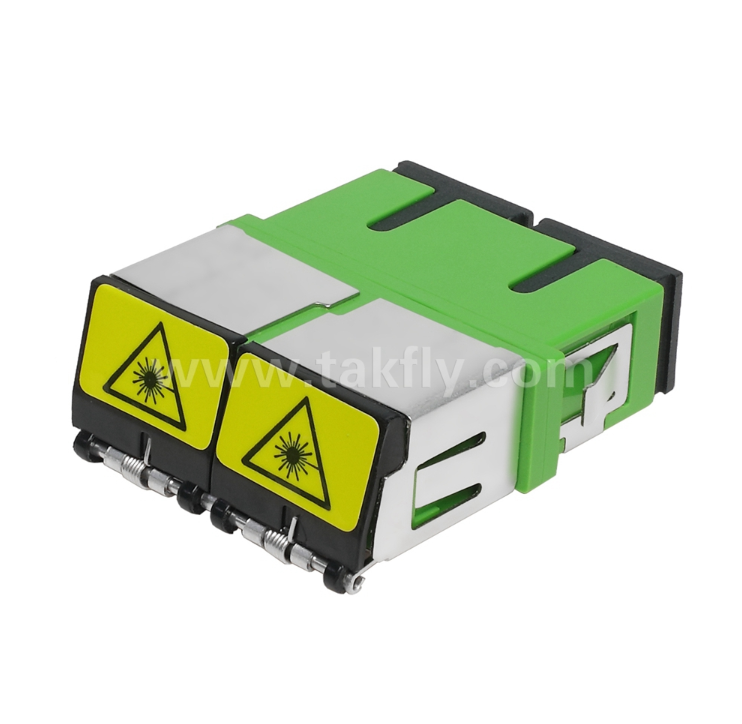 SC Duplex Adapter with Front Shutter – External Cover for Dust & Laser Protection, High & Low Temperature Resistant