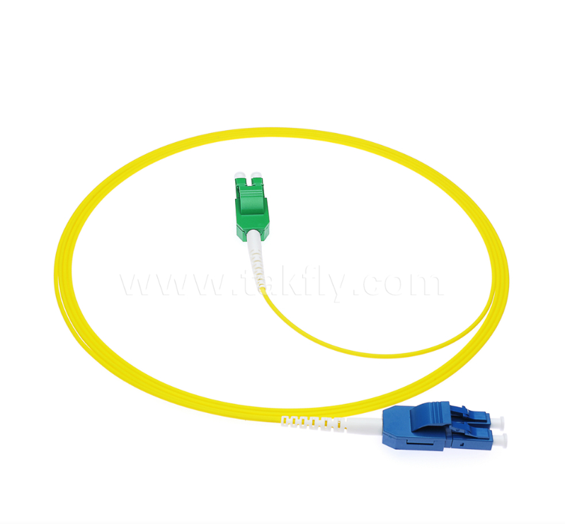LC Uniboot Fiber Optic Patch Cord – One-Tube Two-Core, Polarity Interchangeable, Yellow, Halves Cable Volume
