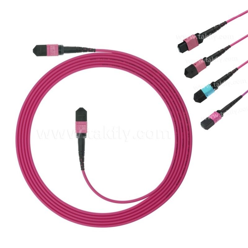 MPO MTP Patchcord Multimode OM4 Trunk Cable 12F Fiber Optic for Data Center AI Telecom Cabling