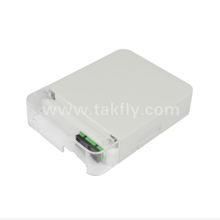 TKS-1806-02W FTTH Fiber Optic Wall Outlet – Compact Indoor Termination Box for Customer Premises