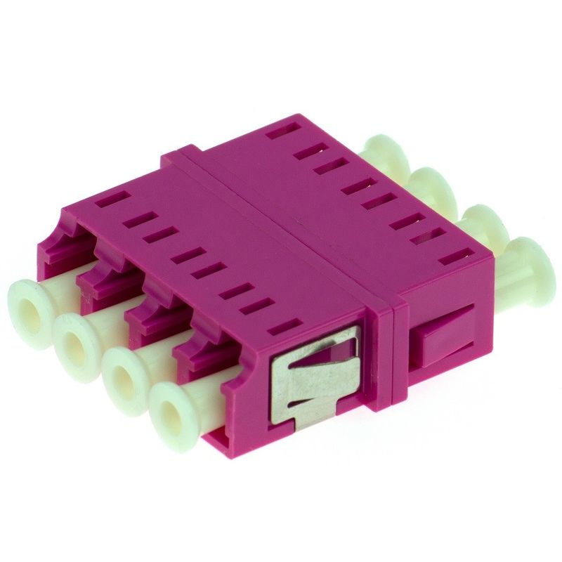 LC Quad Single Mode Multimode Flangeless Fiber Optic Adapter For