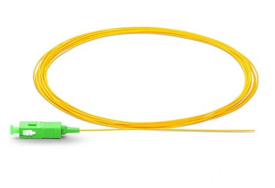 SC/APC OS2 Singlemode 2.0mm G652D Fiber Optic Pigtail In FTTx Yellow Jacket