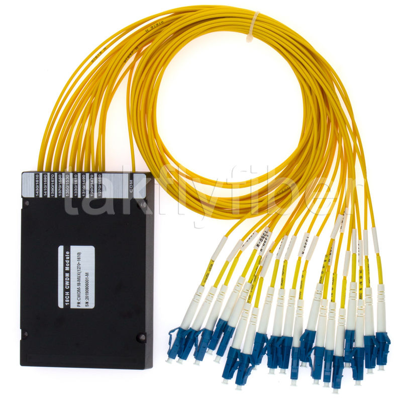 18CH CWDM Mux Demux Single Fiber Wavelength Division Multiplexing Monitor Port Optional
