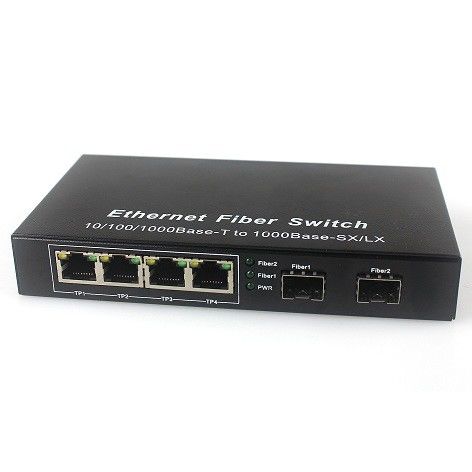 4 Ethernet 2 Fiber Ports Unmanaged Ethernet Fiber Switch 10/100/1000M
