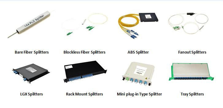 1U Rack Mount 1x2 1x4 1x8 1x16 1x32 1x64 Fiber Optic PLC Splitter SC APC Connector