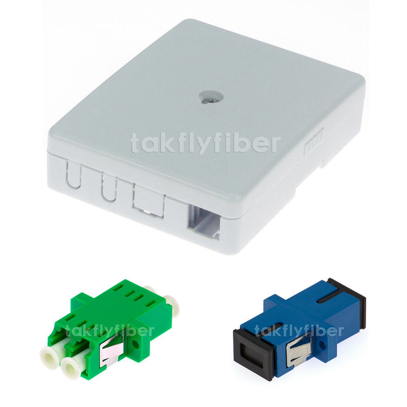 2 Ports FTTH Fiber Optic Terminal Box CAT5e Without Pigtails Adapters