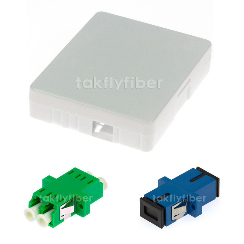 2 Core FTTH Wall Mounted Adapter Type Indoor Termination Box For Fiber Optic Cable
