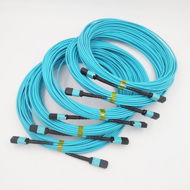 8 Core Breakout Cable MPO To 4 LC Duplex OM3 MPO MTP Fiber Optic Patch Cord