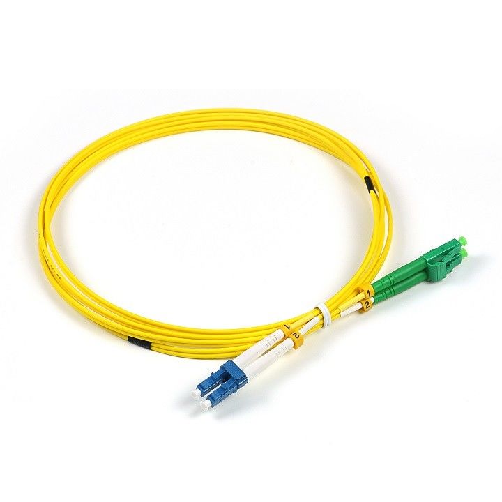 LC UPC To LC APC Duplex Patch Cord SM G657A1 LSZH Yellow Jacket