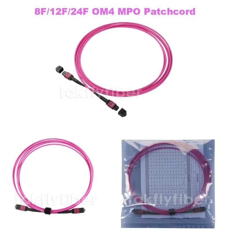 40GB 50/125MM OM4 MPO Fiber Trunk Cable 3.0mm Type B Violet Female