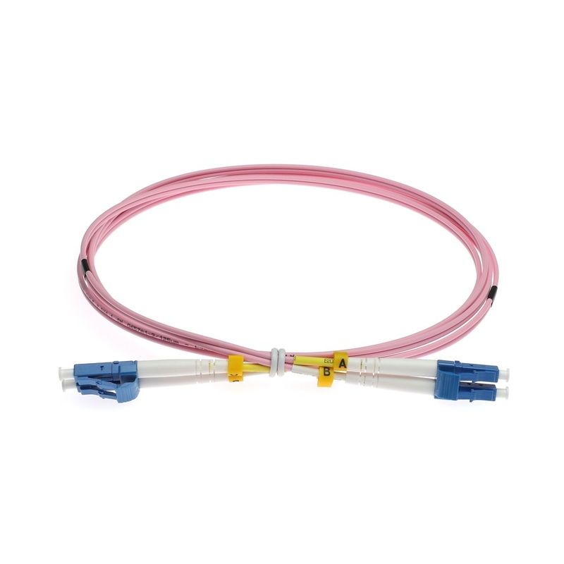 LC-LC G657A1 Singlemode Fiber Optic Patchcord Pink Color 9/125um