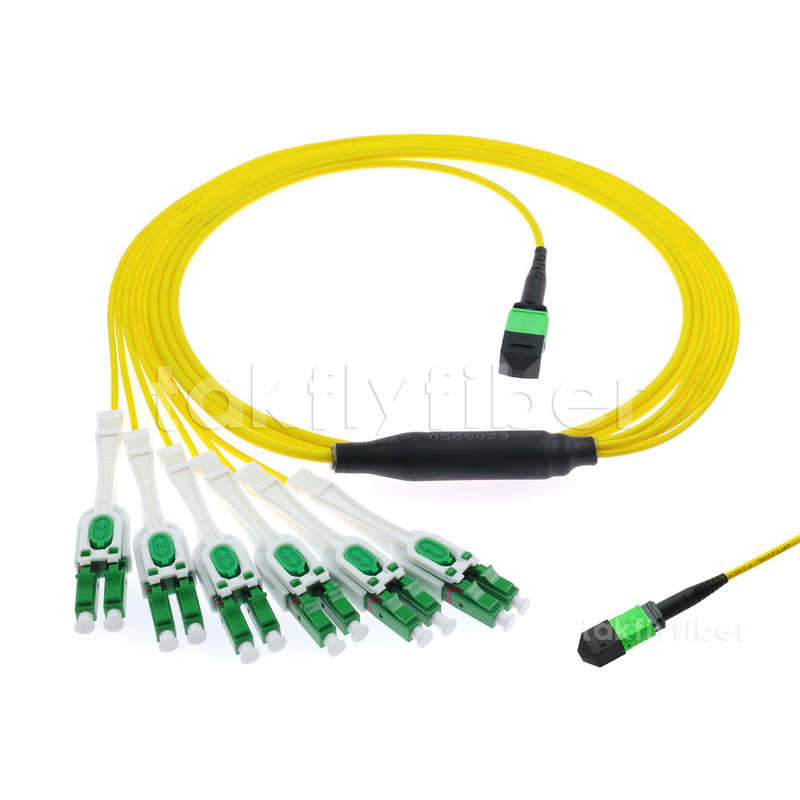 Fiber Optic MPO MTP LC Uniboot Patch Cord Singlemode 12 Fiber Cable For FTTX