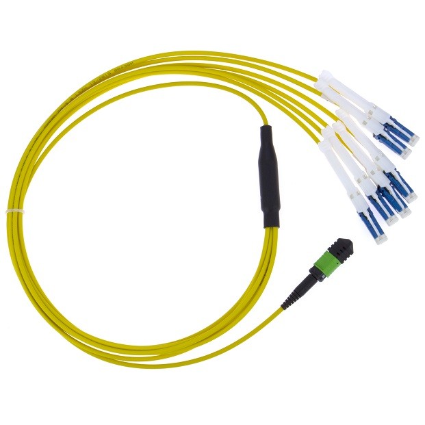 SM OS2 G657A 12 Cores MPO MTP to CS Fiber Optic Patch Cable For 400G ...