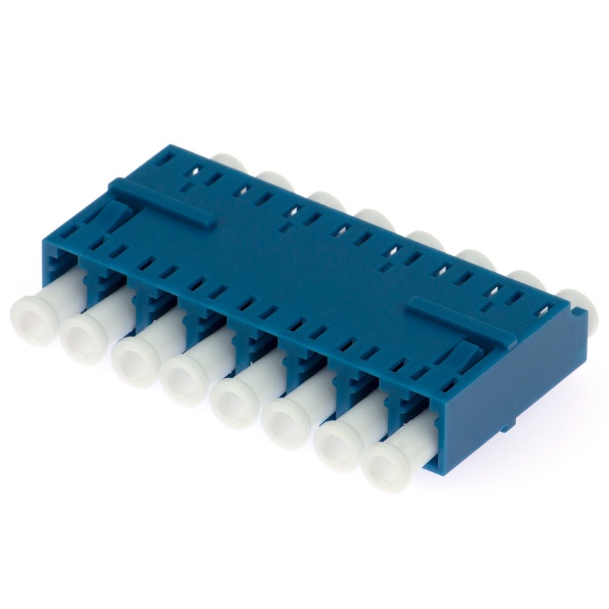 Single Mode Multimode Flangeless LC 8 Port Fiber Optic Adapter for Telecom