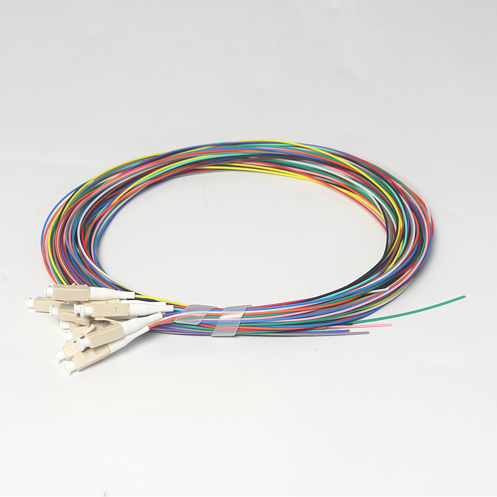 OM3 LSZH 12 Color Fiber Optic Pigtail LC UPC Multimode 50/125