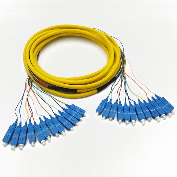 LCLC / SCSC SM MM Fiber Optic Patchcord 12 Cores Breakout Fiber Cable