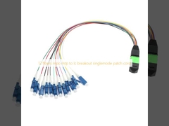 12 fibers mpo mtp to lc breakout singlemode patch cord